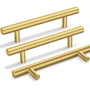 Brand New Stainless Steel Gold Cabinet Handles Set of 10 pulls